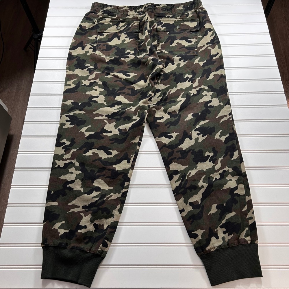 KUT from the Kloth Camo Utility Jogger Pants Womens L Green Woodland Drawstring - Picture 14 of 16